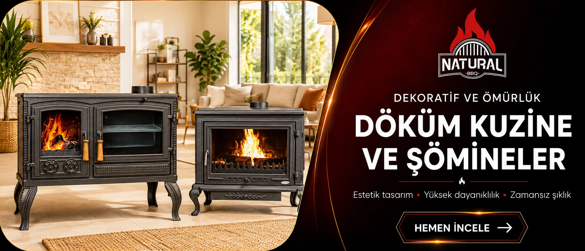Elazığ Kuzine Şömine Döküm Soba